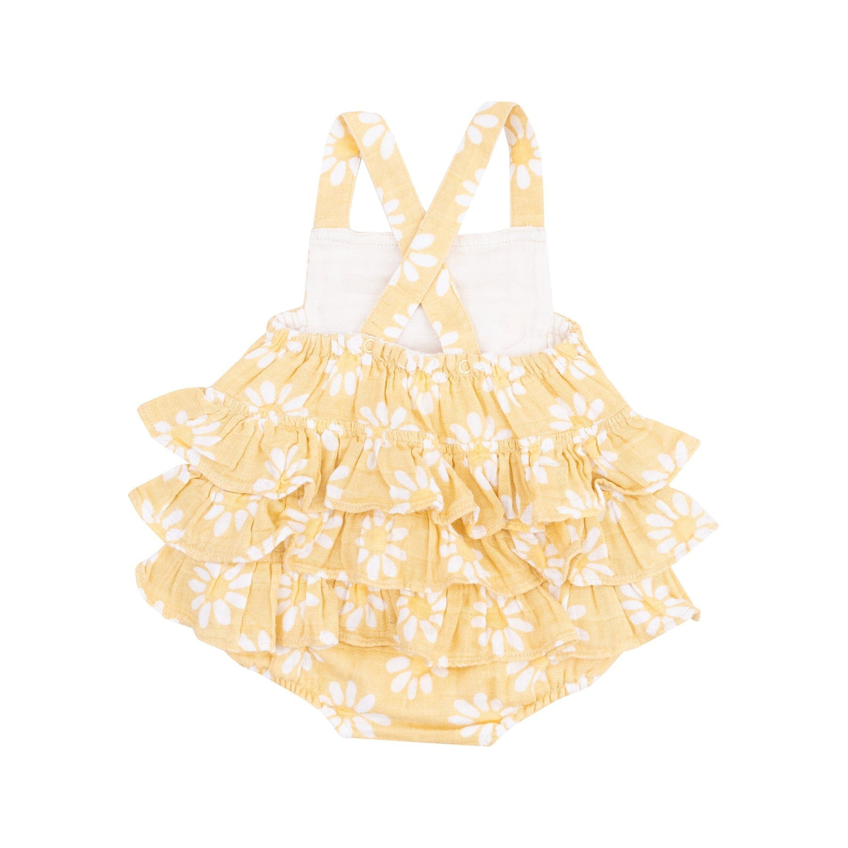 Angel Dear Angel Dear Yellow Mod Daisy Ruffle Sunsuit - Little Miss Muffin Children & Home