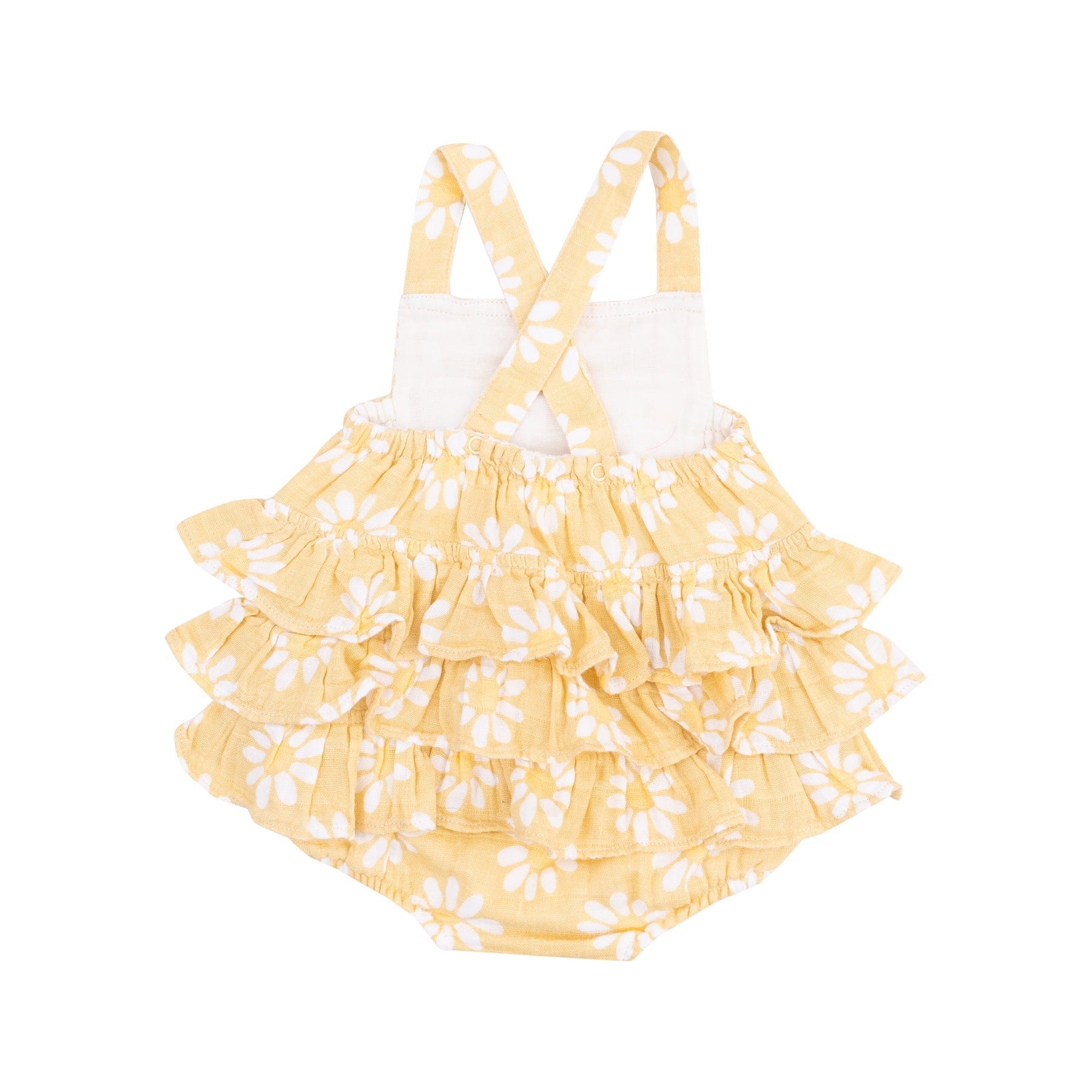 Angel Dear Angel Dear Yellow Mod Daisy Ruffle Sunsuit - Little Miss Muffin Children & Home