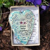 Clay Fossils Better Together Handmade Pottery Heart Memento