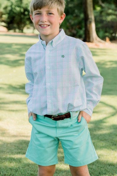 boys dress shorts Bailey Boys Pete Cotton Twill Shorts Aloe / 7