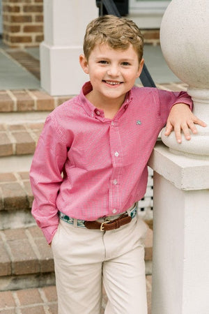 Bailey Boys Bailey Boys Roscoe Button Down Shirt- Red Microcheck - Little Miss Muffin Children & Home