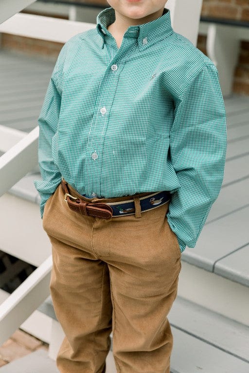 Bailey Boys Bailey Boys Roscoe Button Down Shirt- Green Microcheck - Little Miss Muffin Children & Home