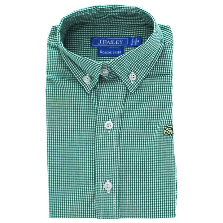 Bailey Boys Bailey Boys Roscoe Button Down Shirt- Green Microcheck - Little Miss Muffin Children & Home