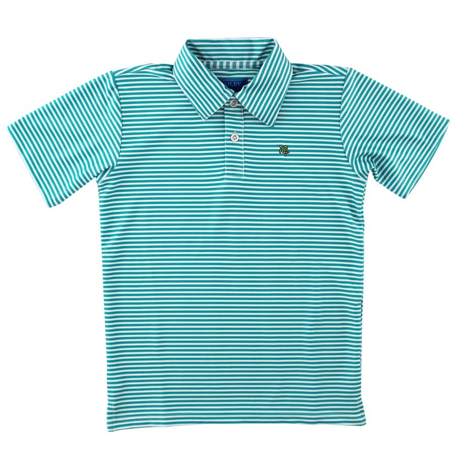 Bailey Boys Bailey Boys Henry Performance Short Sleeve Stripe Polo Ocean - Little Miss Muffin Children & Home