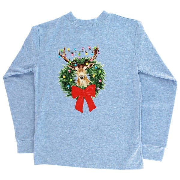 Bailey Boys Bailey Boys Long Sleeve Logo Tee -Christmas Buck/H. Blue - Little Miss Muffin Children & Home