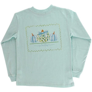 Bailey Boys Bailey Boys Long Sleeve Girls Logo Tee- Blue Pumpkins/Seaglass - Little Miss Muffin Children & Home