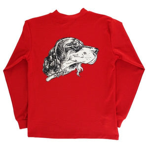 Bailey Boys Bailey Boys Long Sleeve Performance Logo Tee -Spaniel Dog/Red - Little Miss Muffin Children & Home