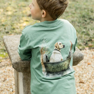 Bailey Boys Bailey Boys Long Sleeve Logo Tee- Dog in Boat/Green - Little Miss Muffin Children & Home