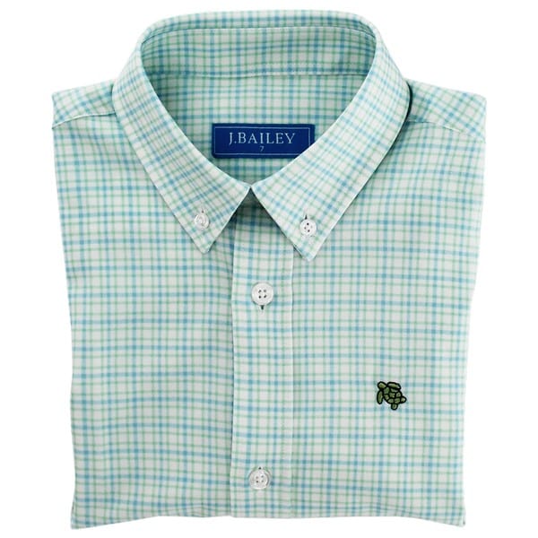 Bailey Boys Bailey Boys Roscoe Performance Button Down Shirt, Lagoon - Little Miss Muffin Children & Home