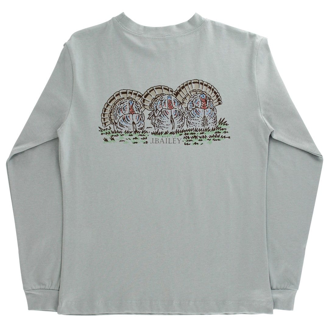 Bailey Boys Long Sleeve Logo Tee, Turkey on Sage - Little Miss Muffin Children & Home