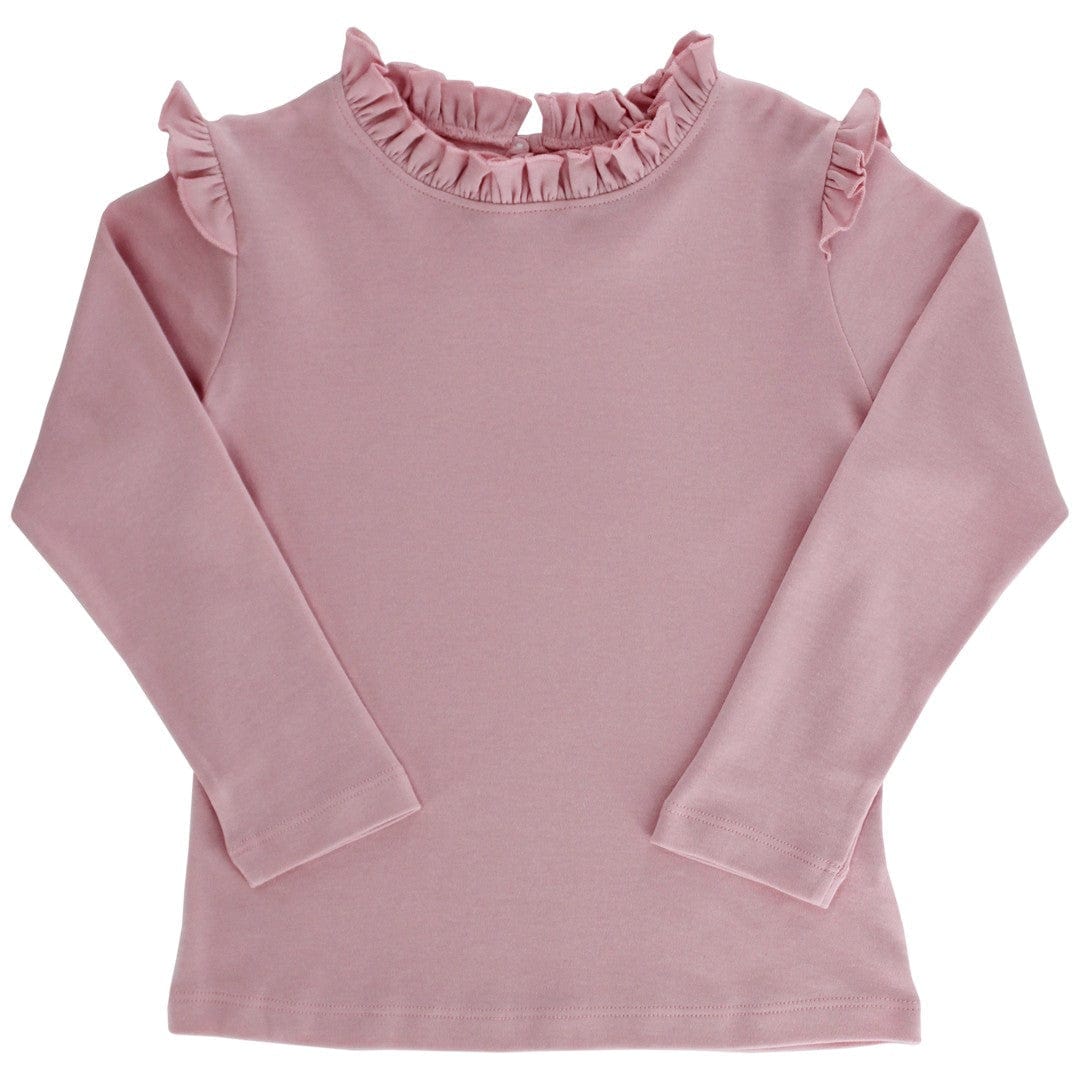 Bailey Boys Long Sleeve Ruffle Neck Tee in Light Pink - Little Miss Muffin Children & Home