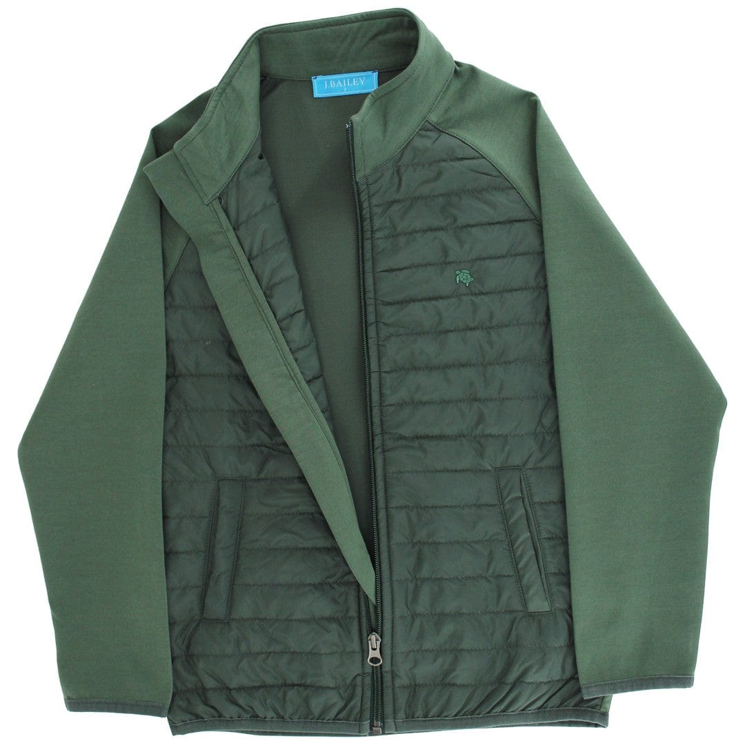 Bailey Boys Quilted Bomber Jacket in Green - Little Miss Muffin Children & Home