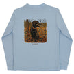 Long Sleeve Logo Tee with Antler Dog on Bayberry