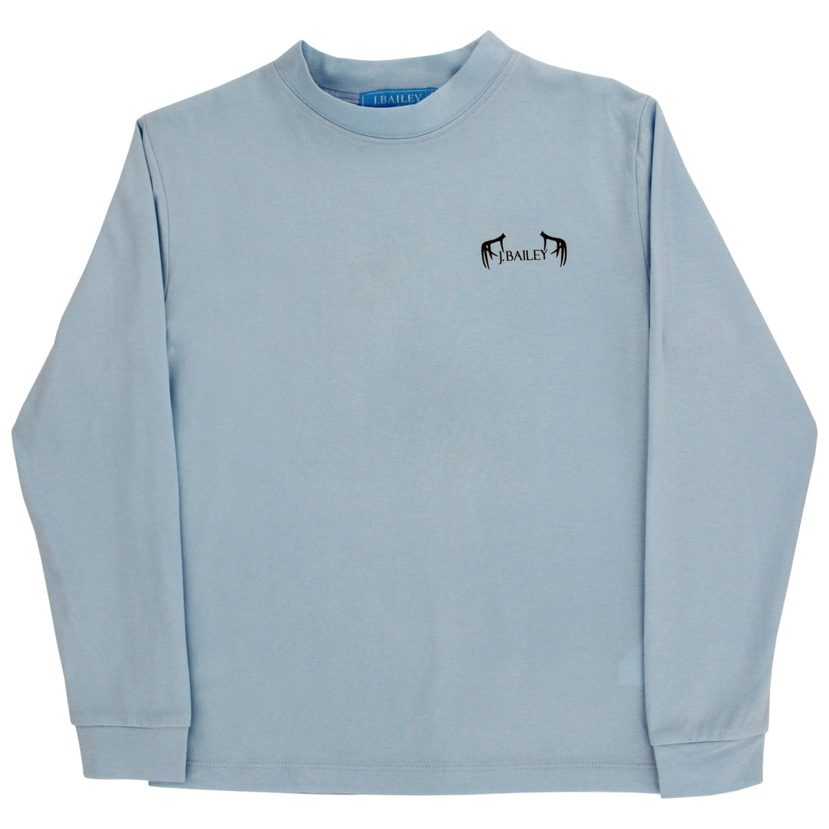 Long Sleeve Logo Tee with Antler Dog on Bayberry