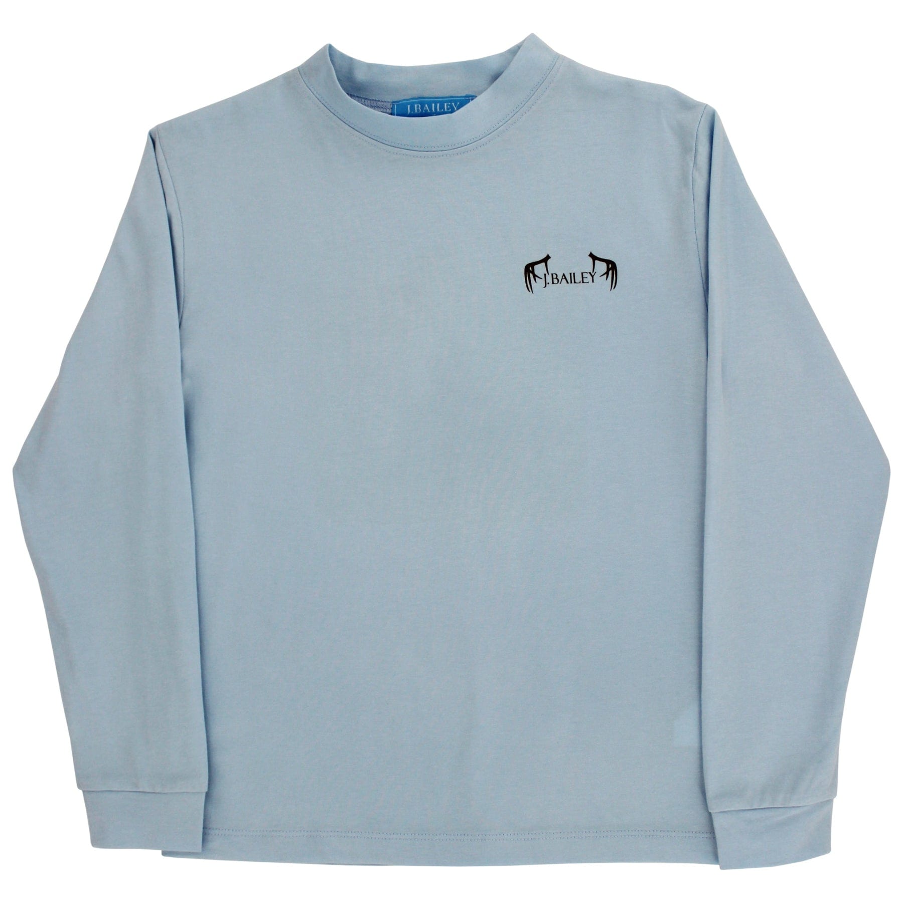 Long Sleeve Logo Tee with Antler Dog on Bayberry