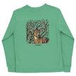 Long Sleeve Logo Tee with Buck on Sage