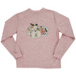 Long Sleeve Girl's Logo Tee with Pumpkin on Heather Red