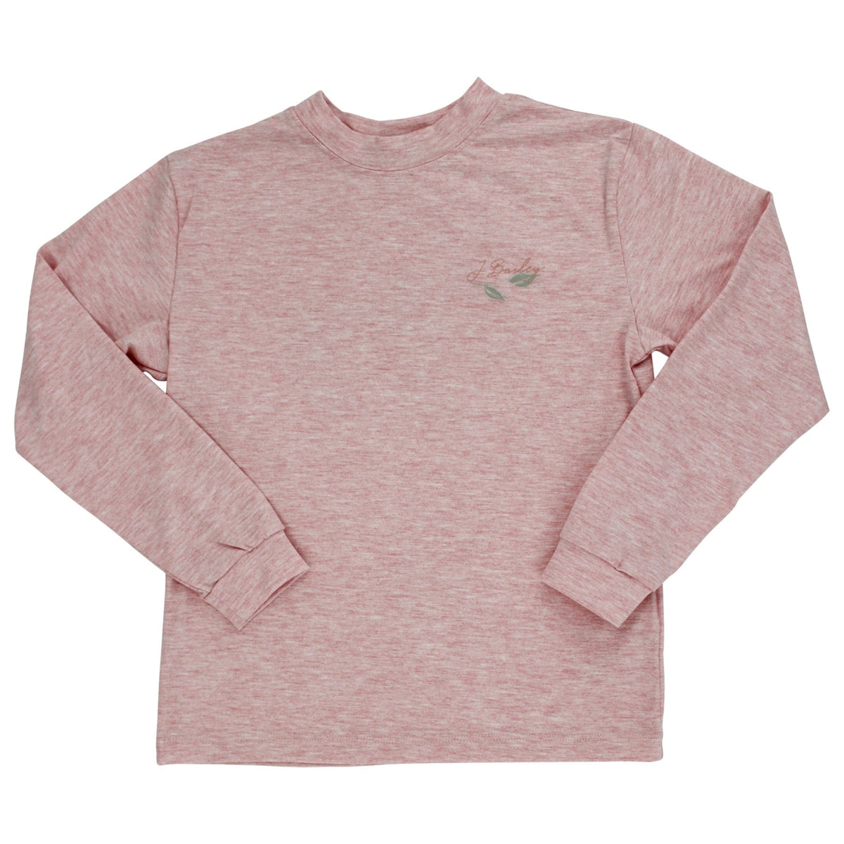Long Sleeve Girl's Logo Tee with Pumpkin on Heather Red