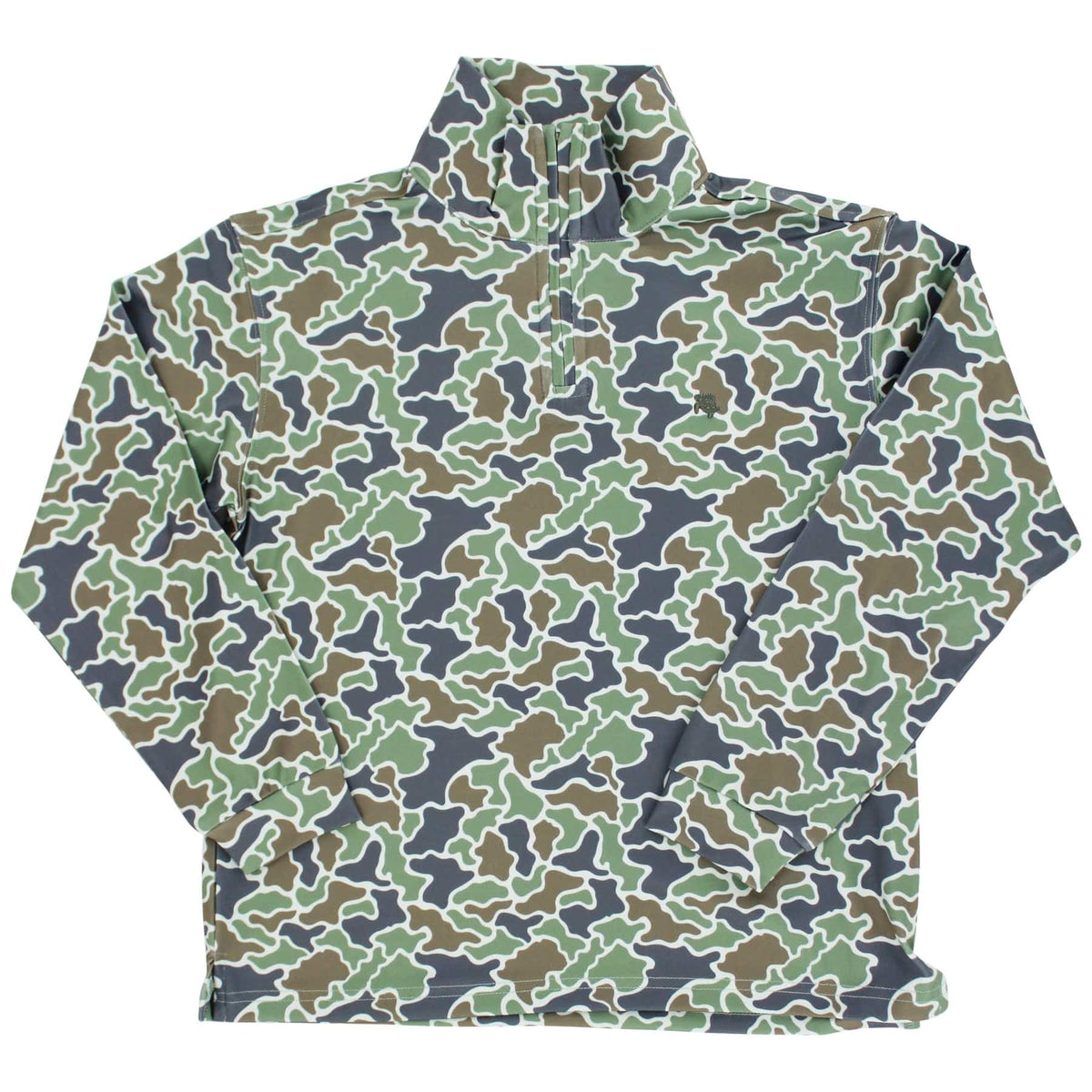 Performance Half Zip in Green Camo