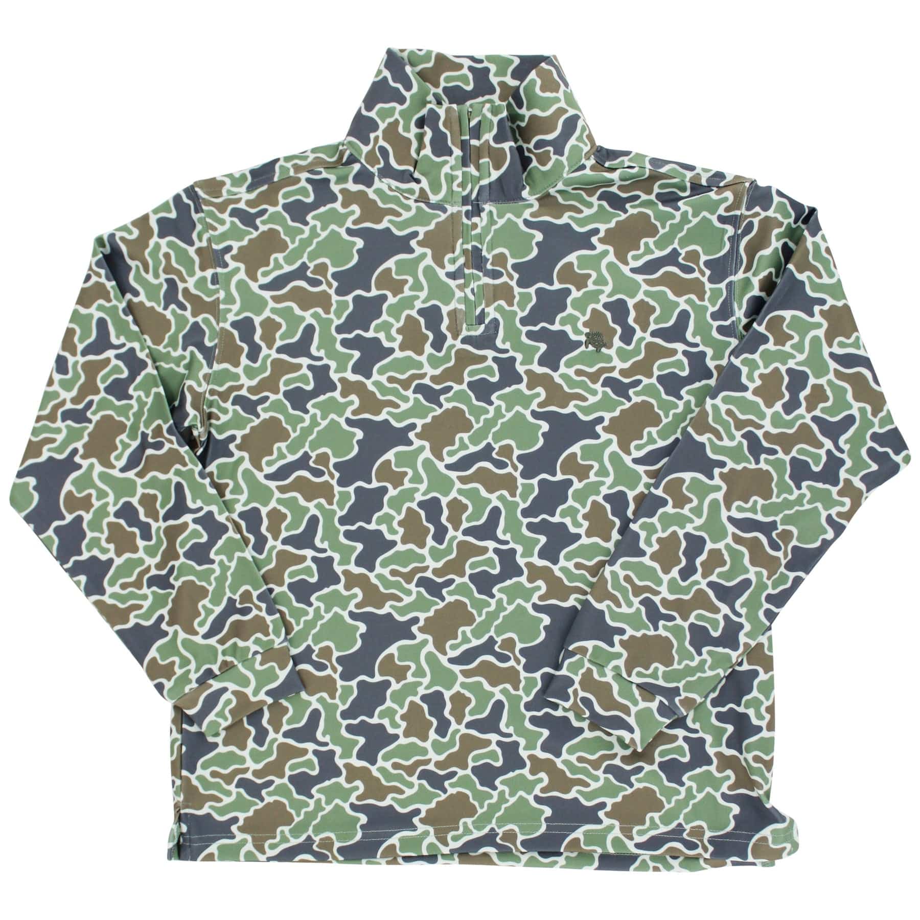 Performance Half Zip in Green Camo