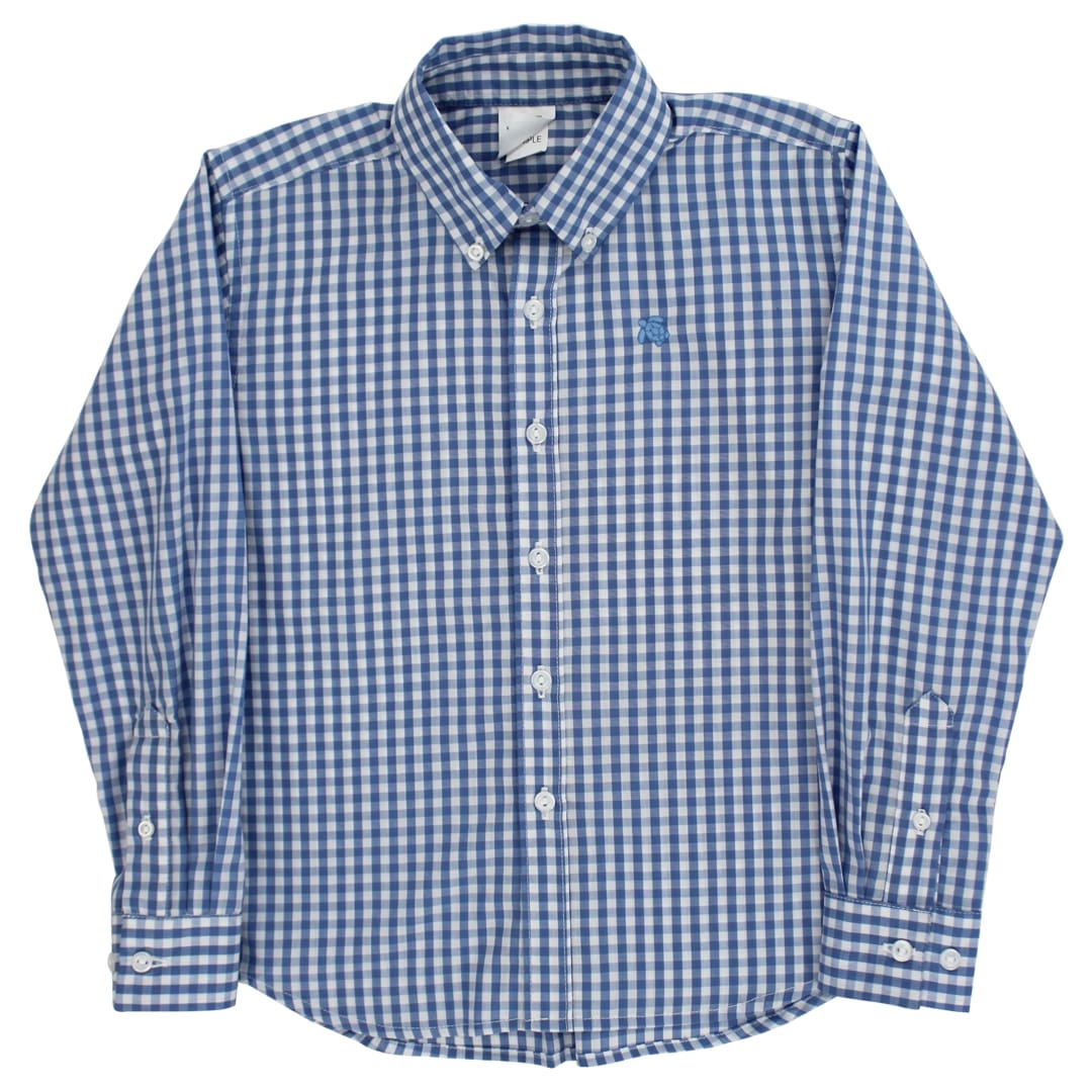Roscoe Button Down Shirt in Blue Check