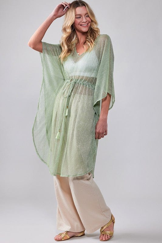 Urban Daizy Urban Daizy Drawstring Waist Shimmer Sheer Poncho - Little Miss Muffin Children & Home