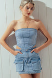 Fashion Week Fashion Week Denim Flap Pocket Cargo Mini Skirt - Little Miss Muffin Children & Home