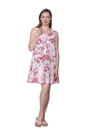 La Cera La Cera Cherry Blossom Print Cotton Chemise - Little Miss Muffin Children & Home