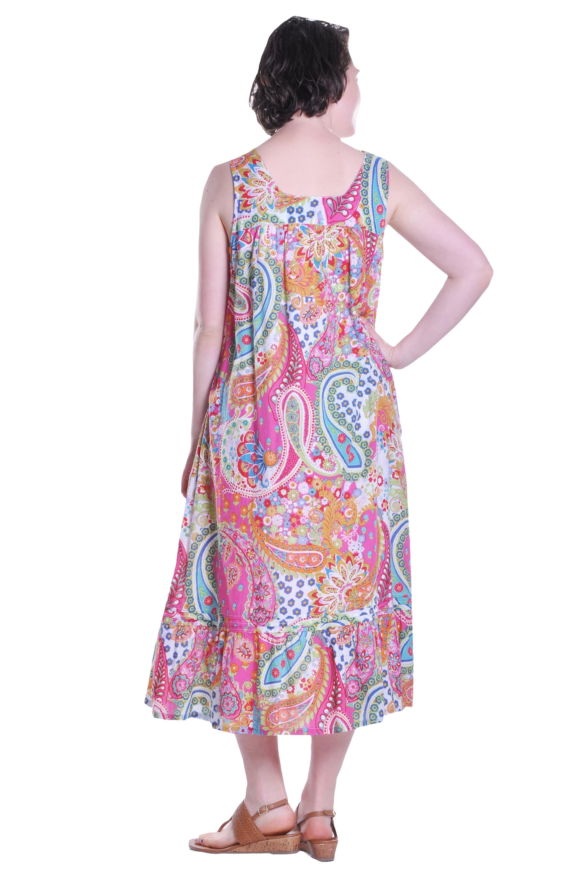 La Cera La Cera Vibrant Print Sweetheart Neck Gown with Pockets - Little Miss Muffin Children & Home