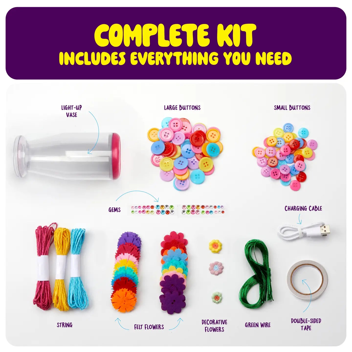 Light Up Button Flower Craft Kit