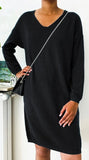 Loowie Italian Cozy Sweater Dress in Black