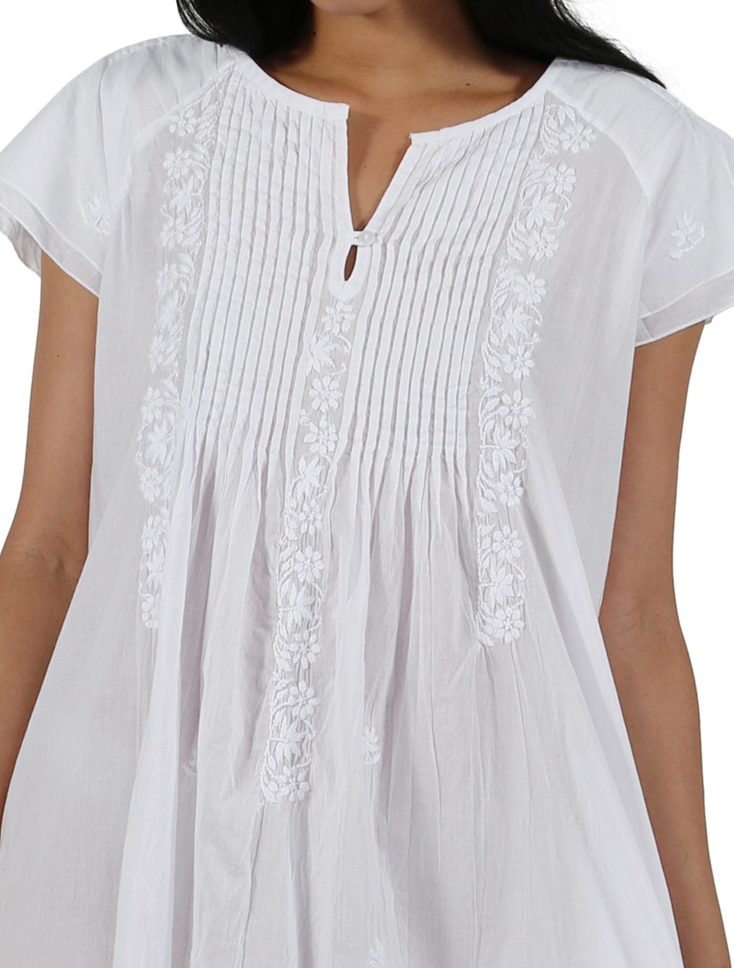 La Cera La Cera Cap Sleeve Embroidered Voile Gown - Little Miss Muffin Children & Home