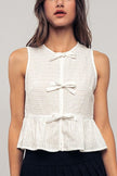 Urban Daizy Urban Daizy Triple Bow Front Sleeveless Babydoll Top - Little Miss Muffin Children & Home