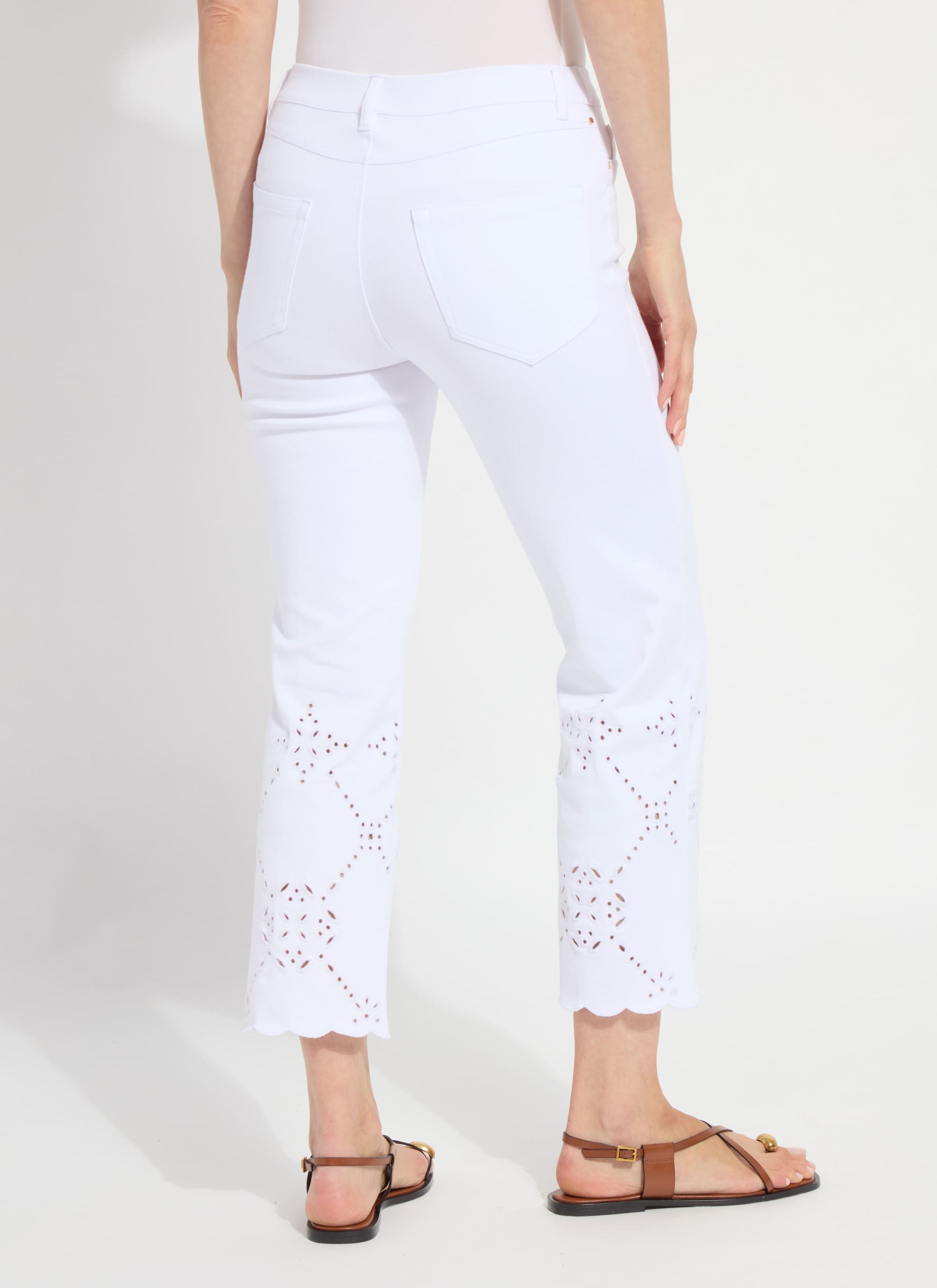 Billie Eyelet Straight Denim Pant