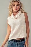 Urban Daizy Hailee Cowl Neck Sleeveless Crochet Sweater