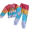 Colorful rainbow-themed sweatshirt and pants set