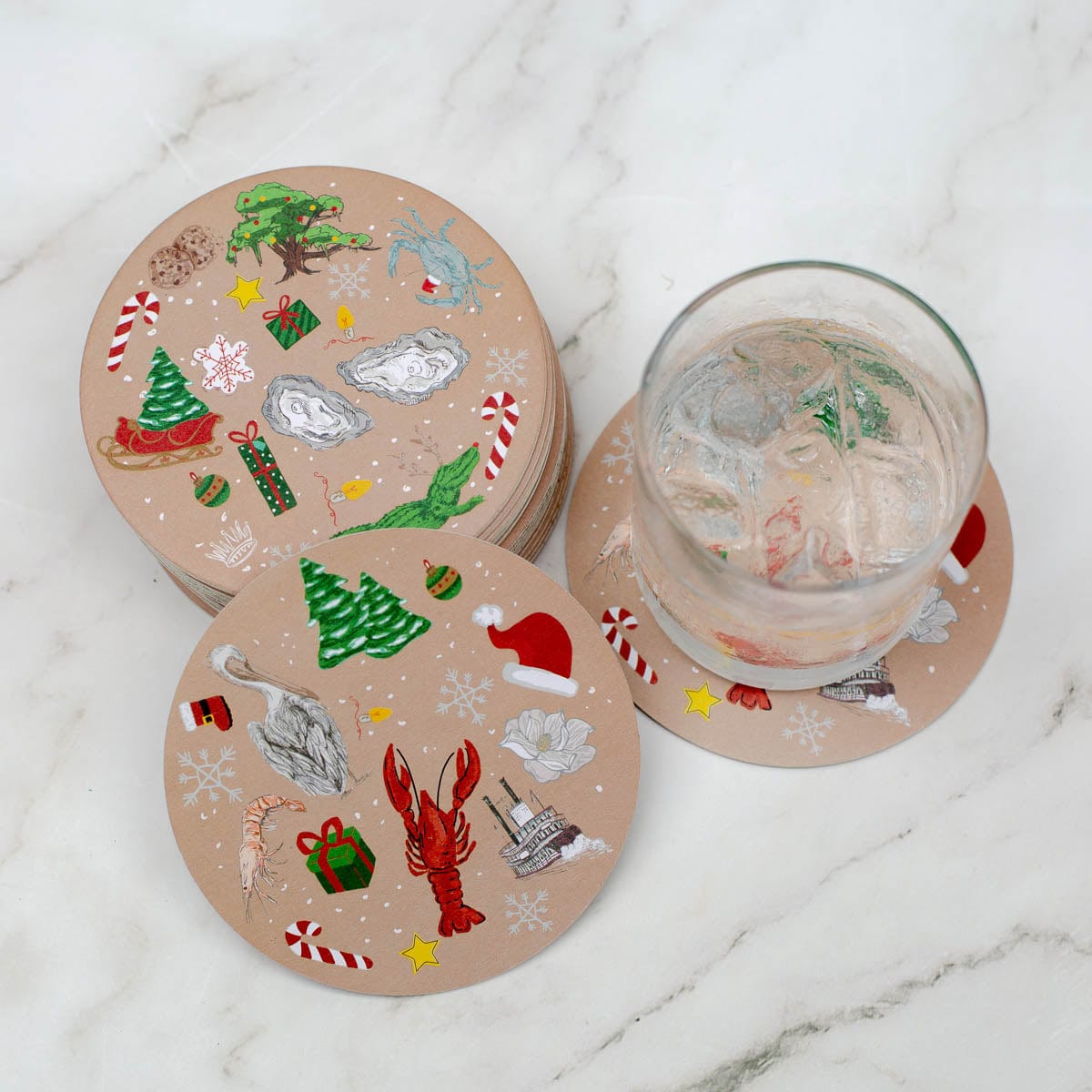 The Royal Standard The Royal Standard Cajun Christmas Reversible Paper Coasters (set of 20) - Little Miss Muffin Children & Home