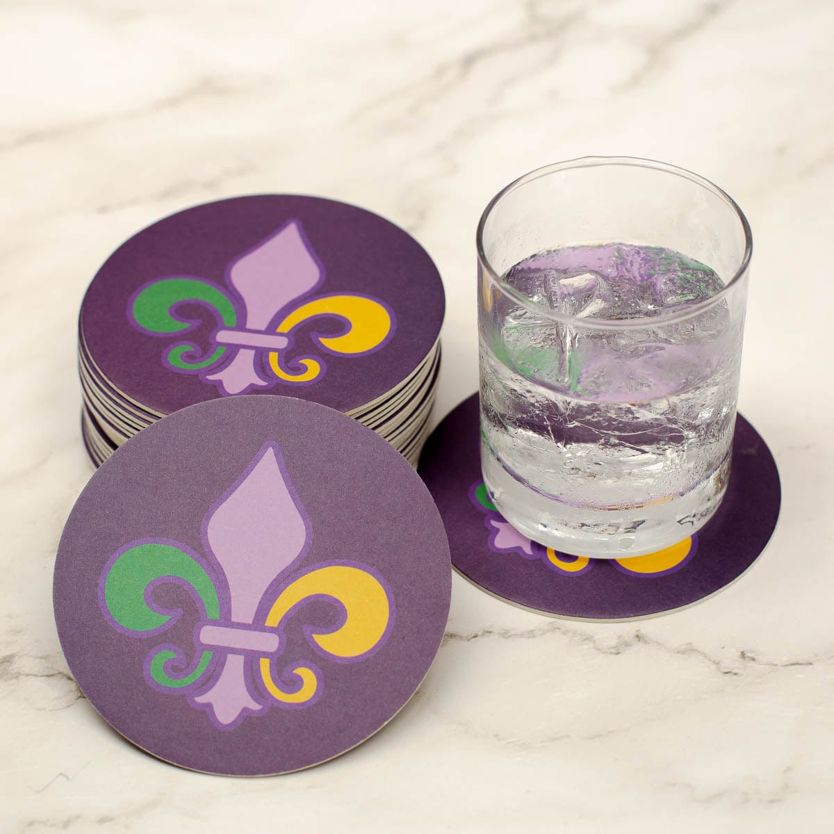 The Royal Standard The Royal Standard Mardi Gras Fleur de Lis Paper Coasters - Little Miss Muffin Children & Home
