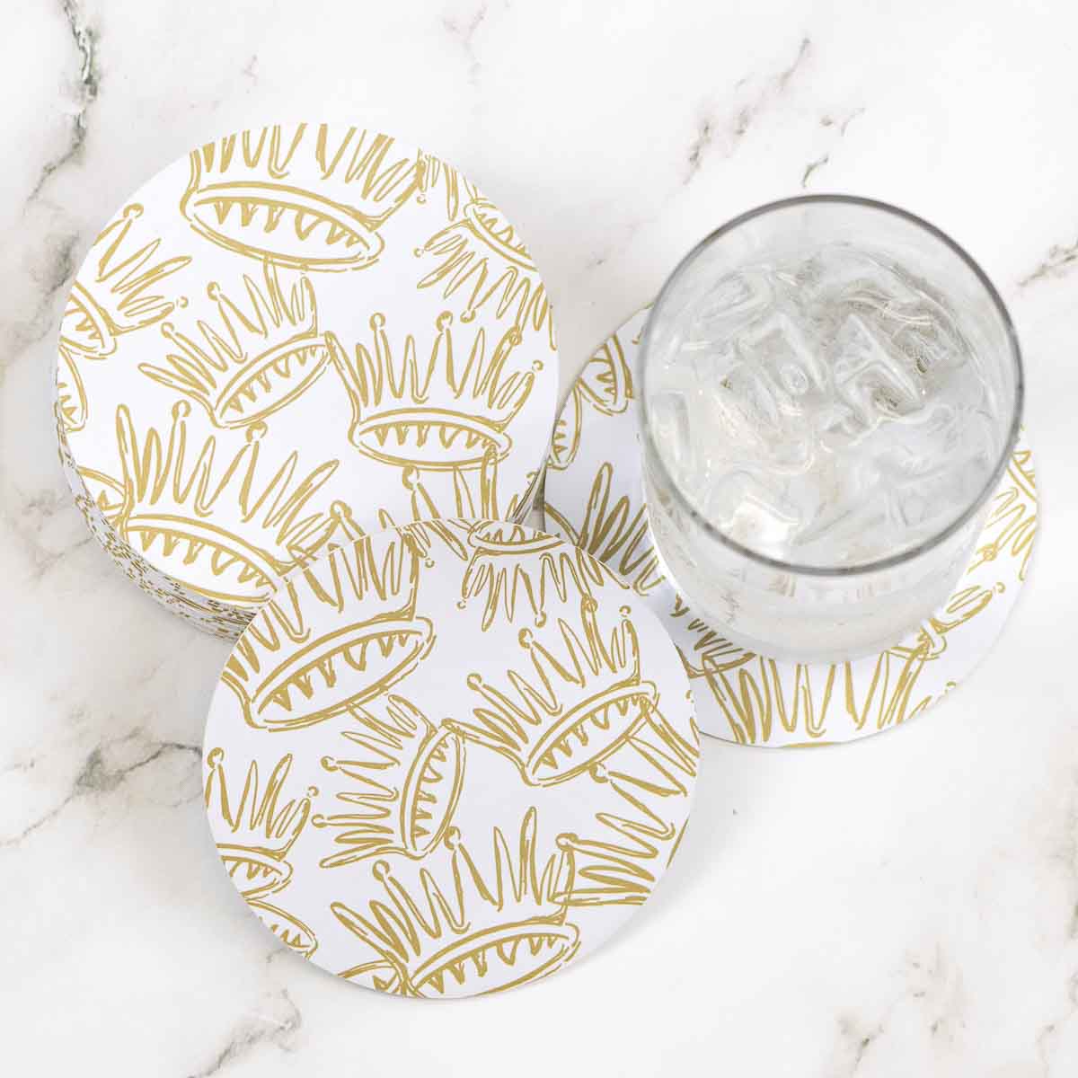 The Royal Standard The Royal Standard La Couronne Reversible Paper Coasters Set of 20 - Little Miss Muffin Children & Home