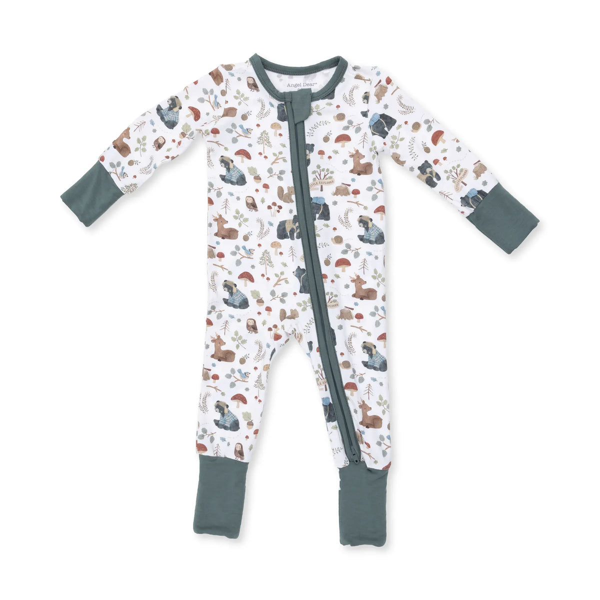 Southern Woodland Animals Green Convertible Romper