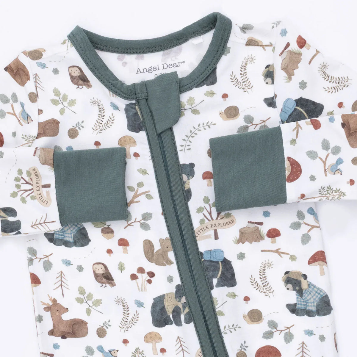 Southern Woodland Animals Green Convertible Romper