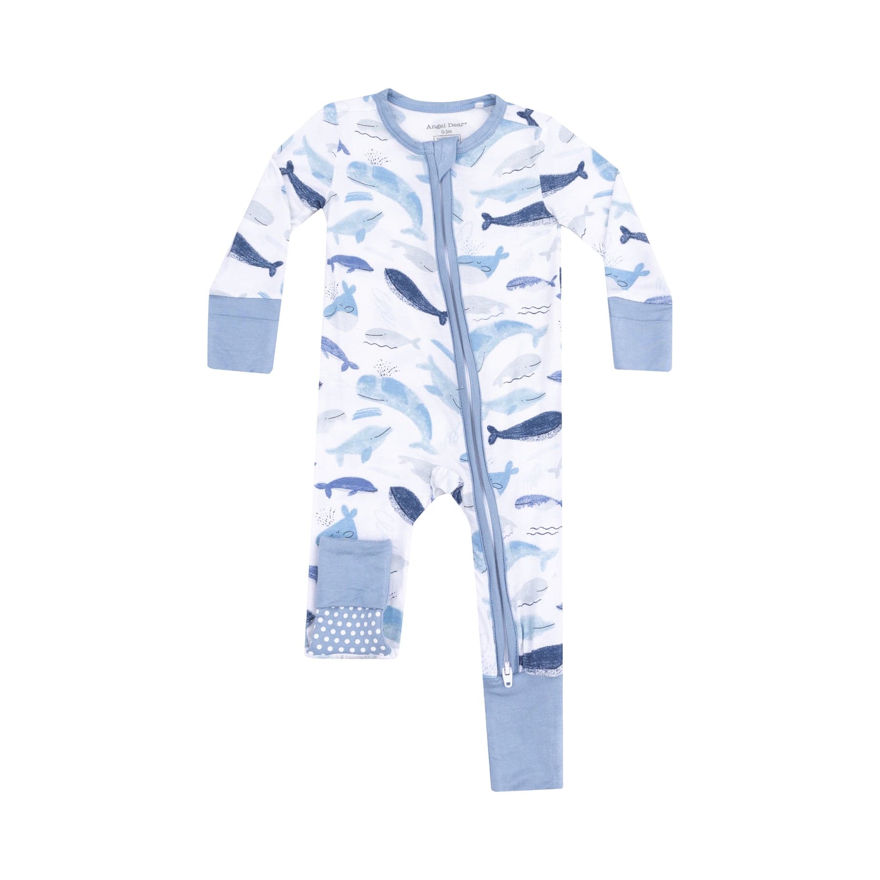 Angel Dear Angel Dear Blue Whales 2 Way Zipper Romper - Little Miss Muffin Children & Home