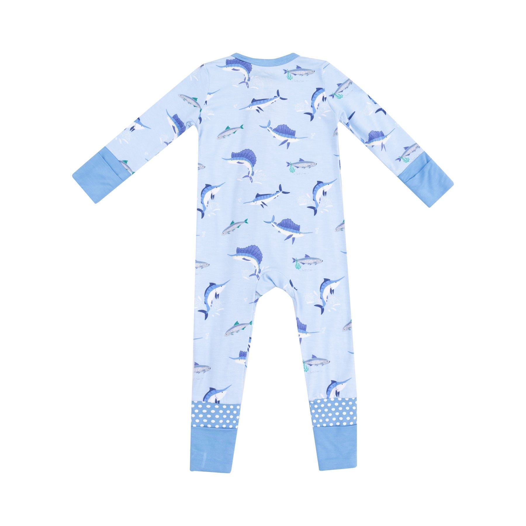 Angel Dear Angel Dear Deep Sea Fishing Blue 2 Way Zipper Romper - Little Miss Muffin Children & Home