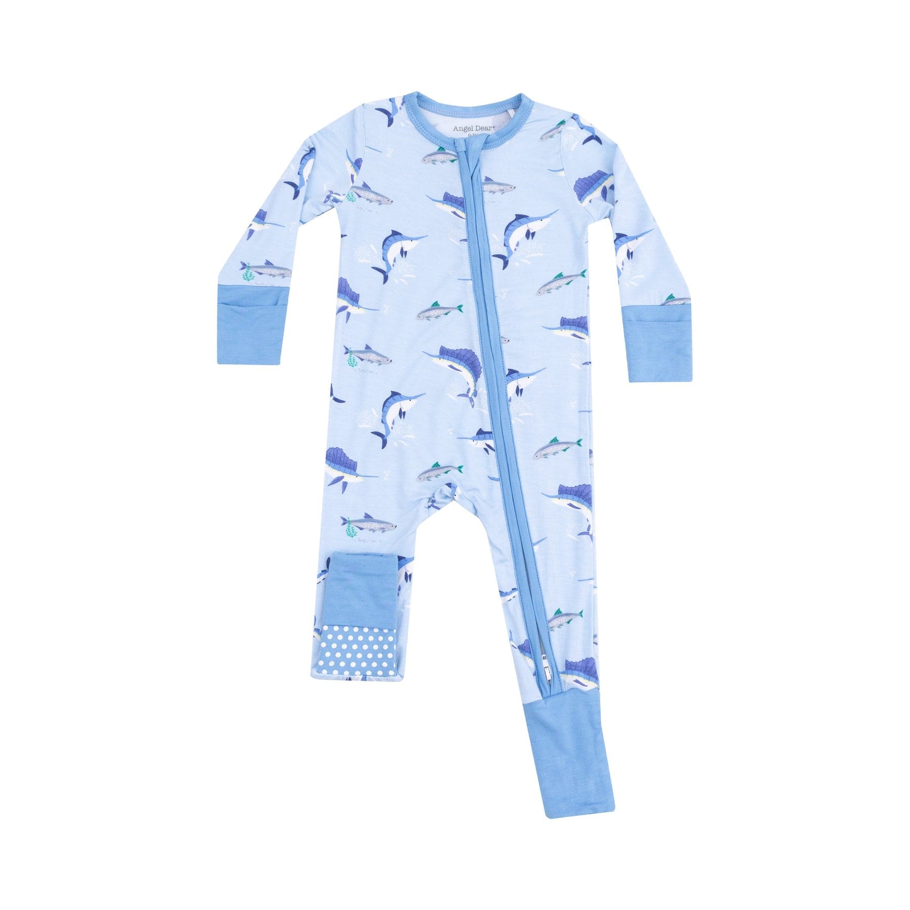 Angel Dear Angel Dear Deep Sea Fishing Blue 2 Way Zipper Romper - Little Miss Muffin Children & Home