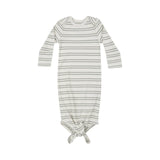 Angel Dear Ribbed Stripe Desert Sage Knotted Gown