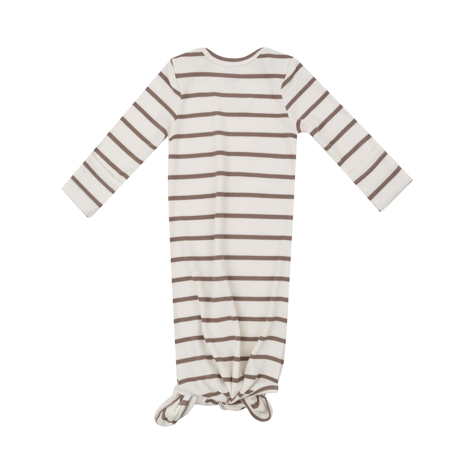 Angel Dear Angel Dear Ribbed Brown Stripe Knotted Gown - Little Miss Muffin Children & Home