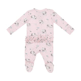 Angel Dear Gray Elephants Pink 2 Way Ruffle Zipper Footie