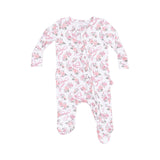 Angel Dear Ribbon And Flowers 2 Way Ruffle Zipper Footie