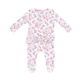 Angel Dear Ribbon And Flowers 2 Way Ruffle Zipper Footie