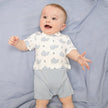 Bubbly Sailor Whales Blue Short Playsuit